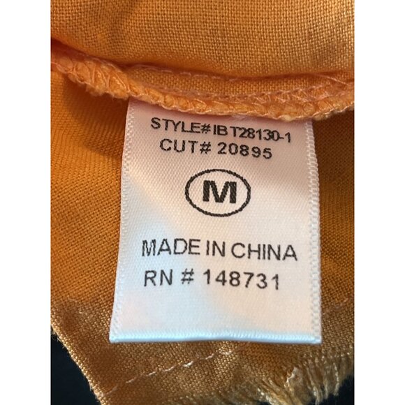 Blue Blush Heidi Cropped Button-Up Shirt, Medium, Orange - Picture 8 of 9